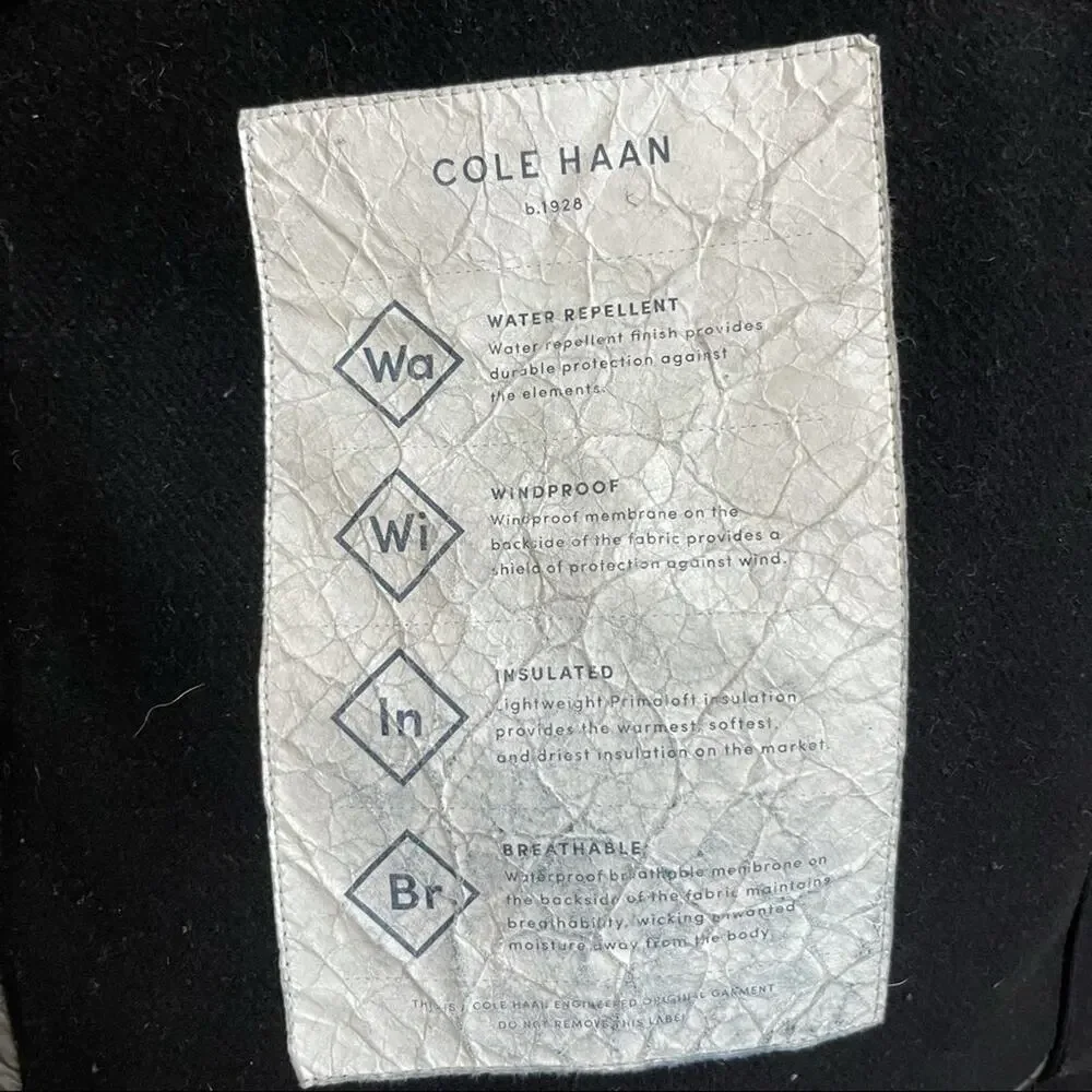 Cole Haan Black Wool Blend Coat - Picture 8 of 10